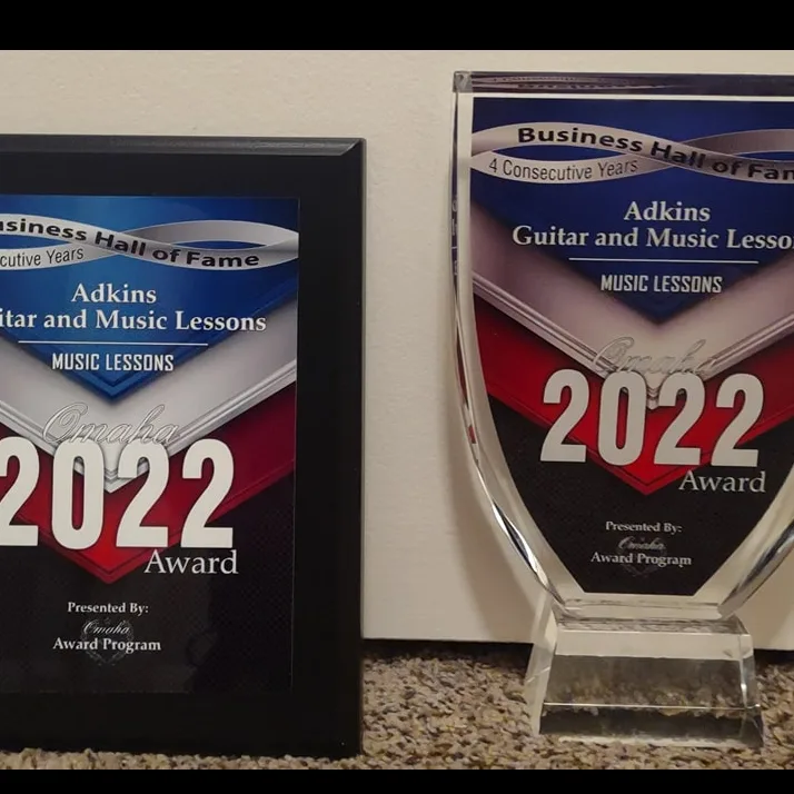 The Best of Omaha Business Hall of Fame plaque and trophy, four consecutive years, 2022.