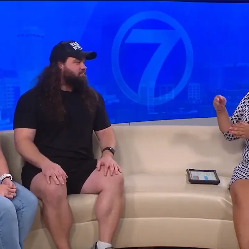 Zach Adkins on the set of KETV NewsWatch 7.